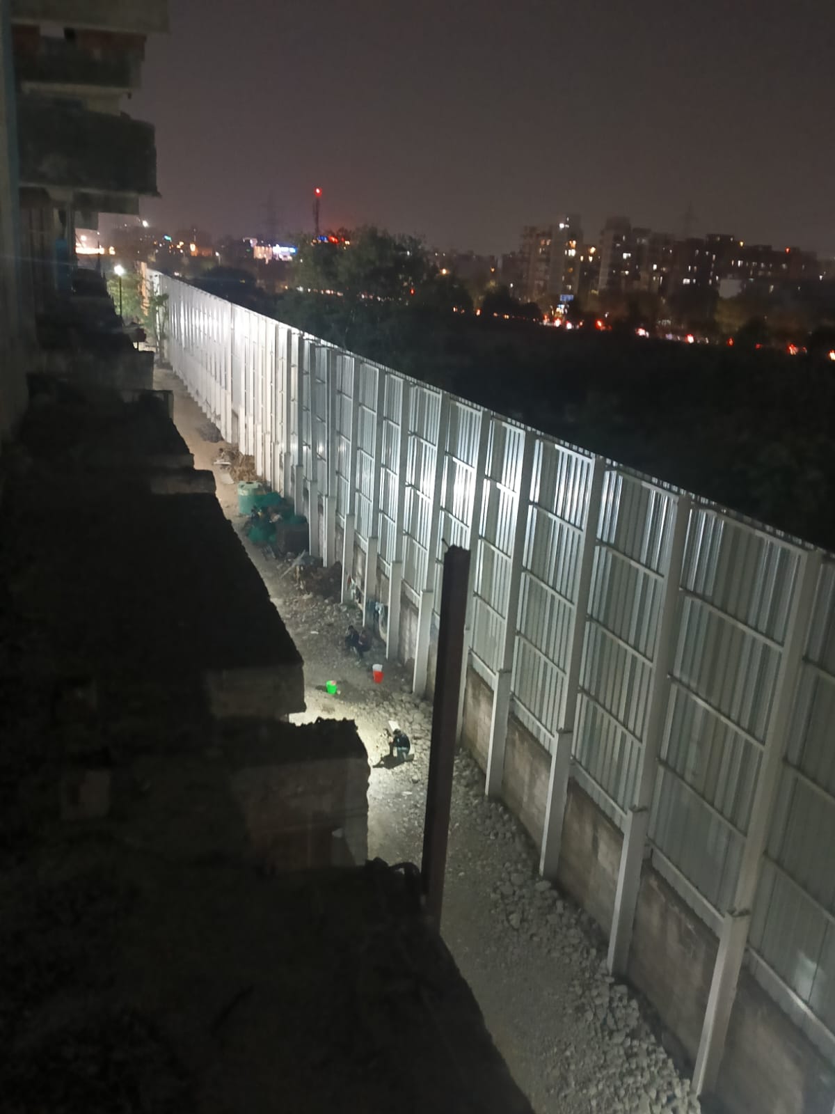 steel barricade for ongoing construction work